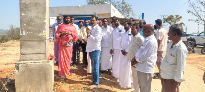 Foundation stone laying ceremony for statues at Medipalli Stage