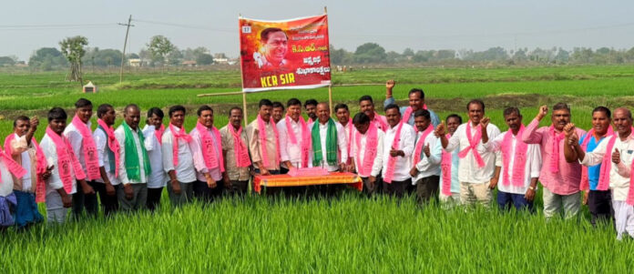 KCRs birthday celebrations in the fields