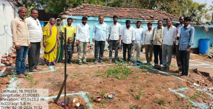 Ongoing construction of Indiramma houses