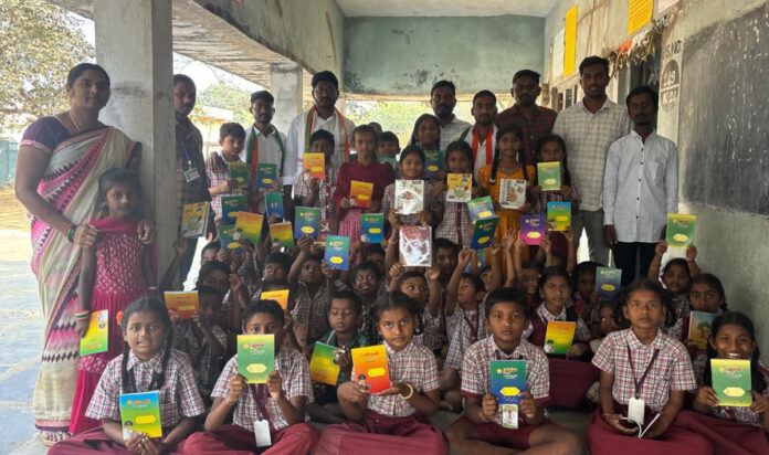 Notebooks distributed to students under the auspices of Youth Congress