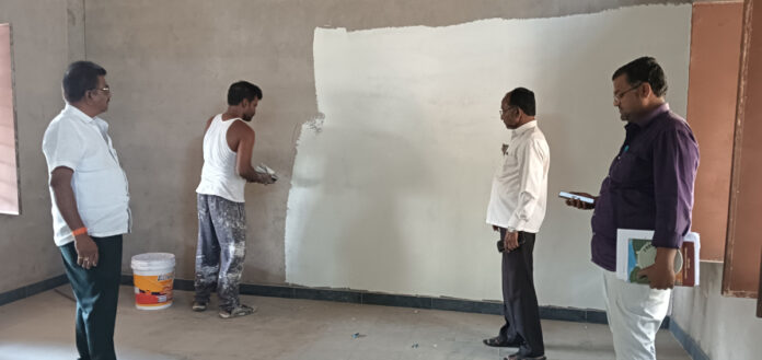 Temporary municipal office under construction