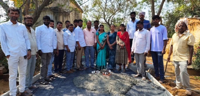 Sarpanch starts CC road works