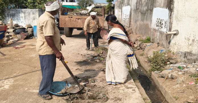 Sarpanch who carried out sanitation work