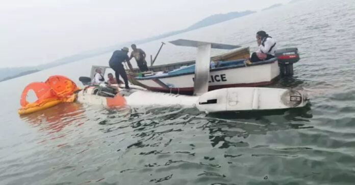 Helicopter crashed into the sea..