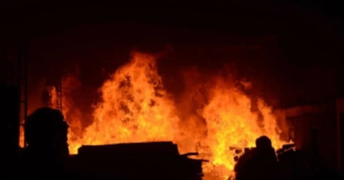 Major fire in sugar factory..