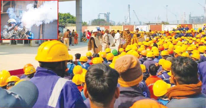 ఎల్అండ్టీ కాంట్రాక్ట్ కార్మికుల ఆగ్రహం