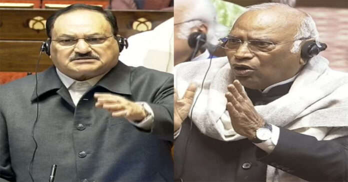 JP Nadda vs Mallikarjun Kharge in Rajya Sabha