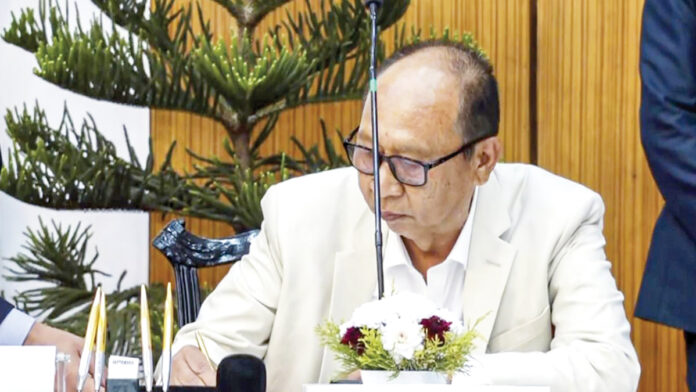 Y. Khemchand was sworn in as the Chief Minister of Manipur.