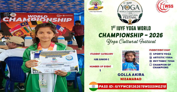 Akira competes in the Under-10 Yoga World Level