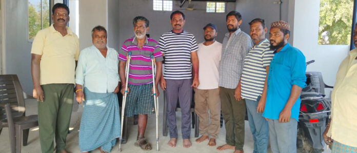 Allam Balakishore Reddy provides financial assistance to a disabled person