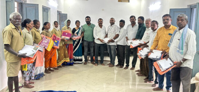 Distribution of clothes to Panchayat sanitation workers