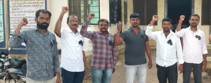 Protest with black ribbons at Mandal Educational Resource Center