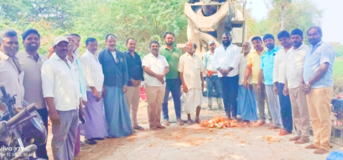Sarpanch starts CC road work