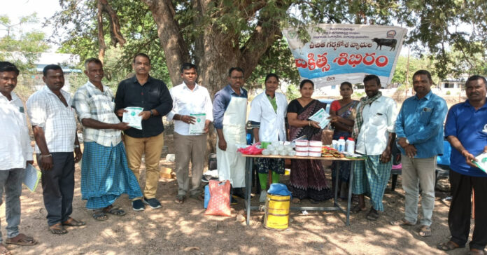 ఉచిత పశు వైద్య శిబిరాన్ని ప్రారంభించిన సర్పంచ్