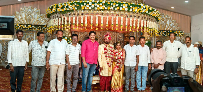 Former PACS Chairman and Tahsildar blesses the newlyweds