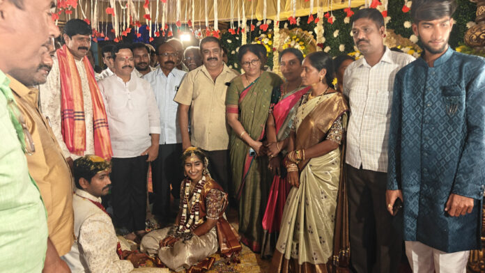 MLA blesses the newlyweds