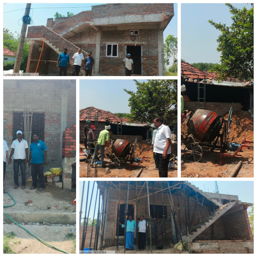 ఇందిరమ్మ ఇండ్ల నిర్మాణాలను పరిశీలించిన ఎంపీడీఓ