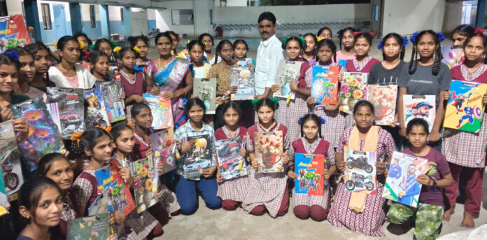 Sarpanch distributes exam pads to class 10th students