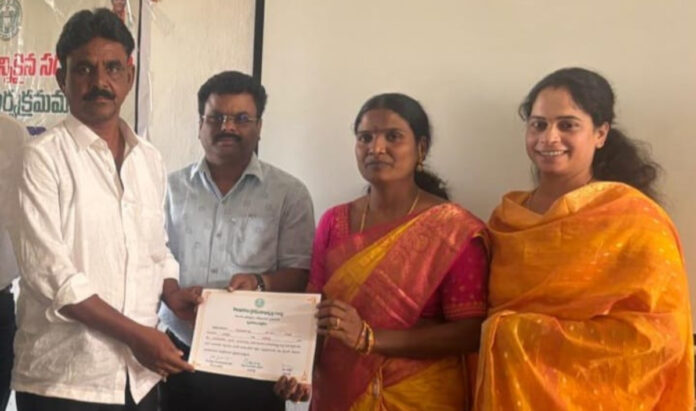 Presentation of training certificate to Sarpanch