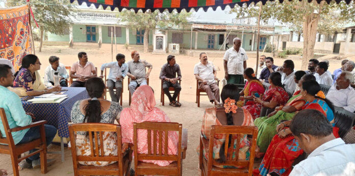Village assembly in Aleru village