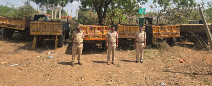 Four sand tractors seized