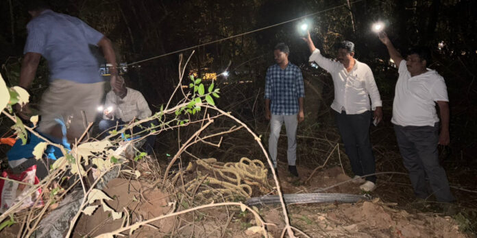 Power line damaged by strong winds
