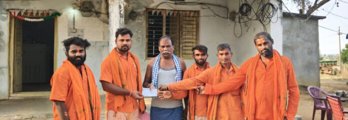 Sarpanch donates for temple construction