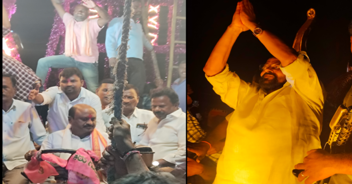 కొమ్మాల జాతరలో రాజకీయ రంగు