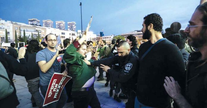 Anti-war protests in Israel as well.