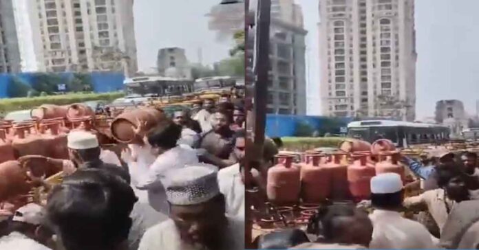 డెలవరీ ఆటో నుంచి సిలిండర్ల చోరీకి యత్నం