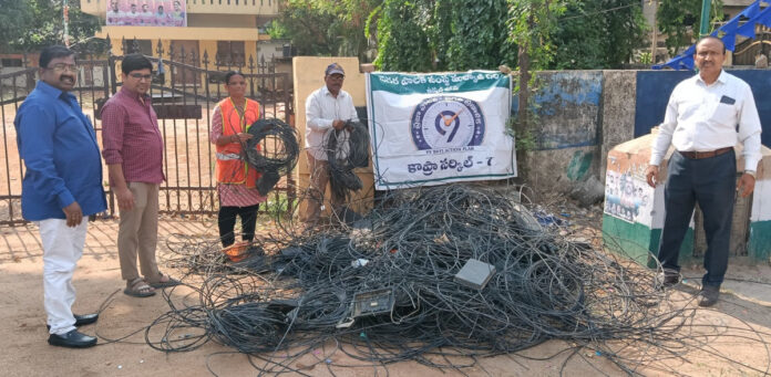 Mosquito control in Vampuguda, removal of dangerous cable wires