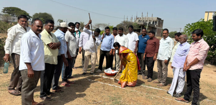 Groundbreaking ceremony for the construction of the boundary wall