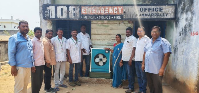Sarpanch distributes coolers to 108 staff