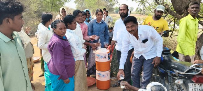 Buttermilk distribution to employment guarantee workers