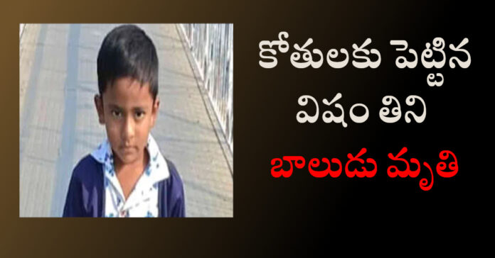 కోతులకు పెట్టిన విషం తిని బాలుడు మృతి
