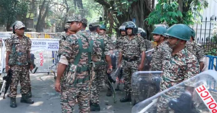 Additional security in front of Bengal EC office
