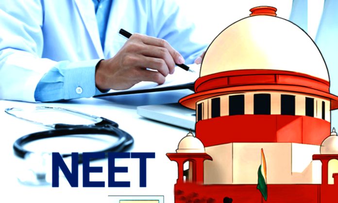 Protest over NEET leak