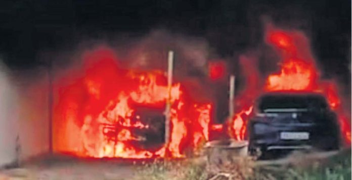 Explosion while filling gas in a car.