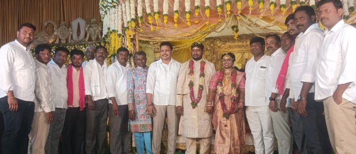 Former MLA Nomula blesses the bride and groom