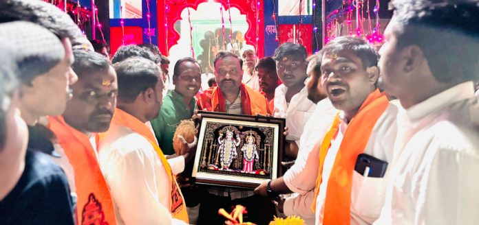 MLA who participated in chariot festival celebrations receives grand honor