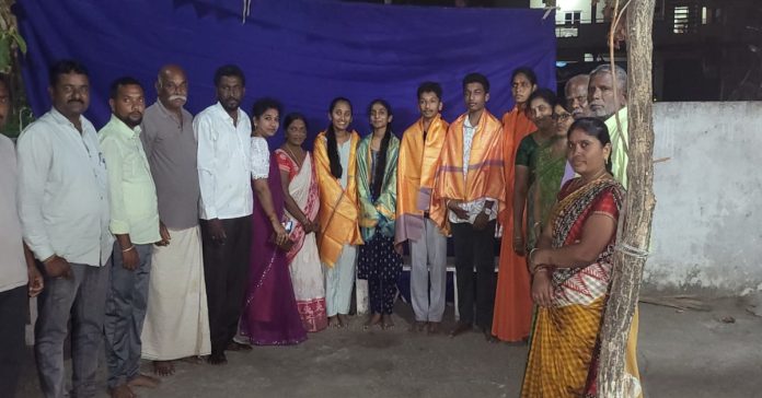 Sarpanch Rajamma felicitates ten toppers