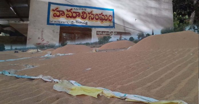 ధాన్యం కేంద్రాల్లో హమాలీల పెత్తనం