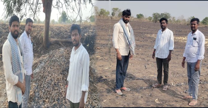 అగ్ని ప్రమాదాలతో దగ్ధమైన పంటలను పరిశీలించిన అధికారులు
