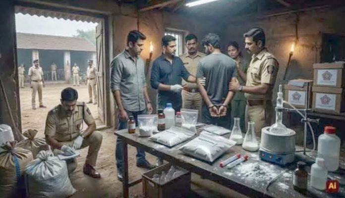 సంగారెడ్డి జిల్లాలో డ్రగ్స్ ఫ్యాక్టరీ గుట్టురట్టు