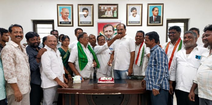 Rahul Gandhi's birthday celebrations at the MLA's camp office.