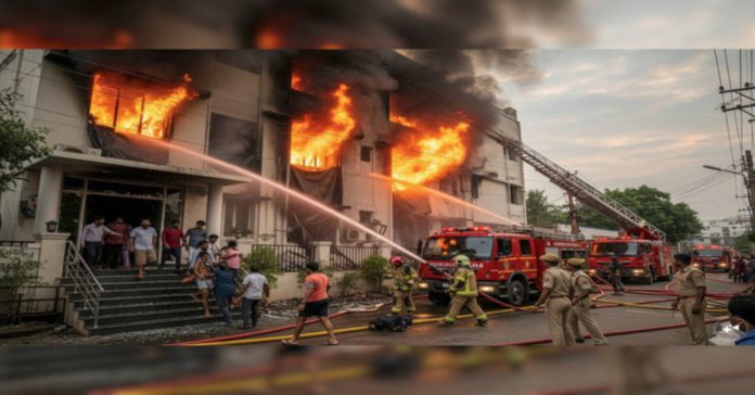 కో-లివింగ్ హాస్టల్లో భారీ అగ్నిప్రమాదం