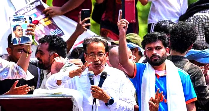 Nationwide protest under the banner 'Pradhan Go Back'