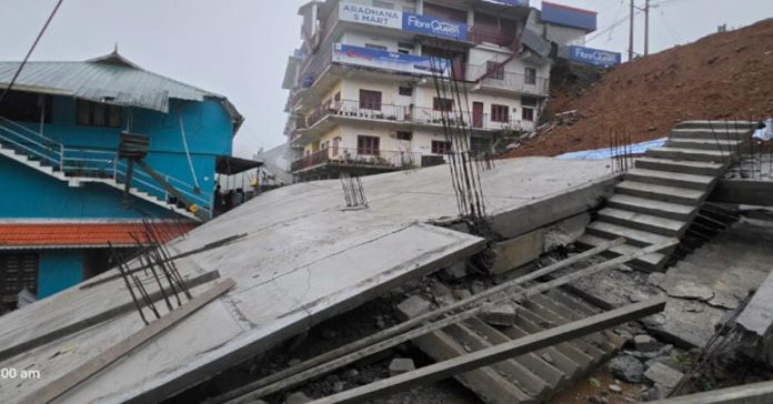 Five-story building collapses.