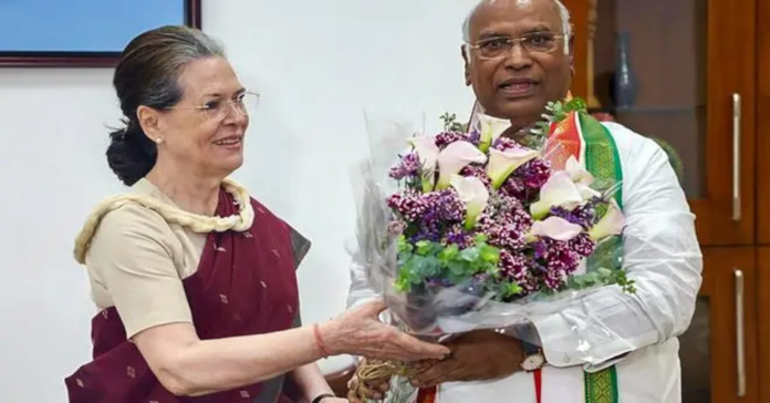 Kharge takes oath as Rajya Sabha member.