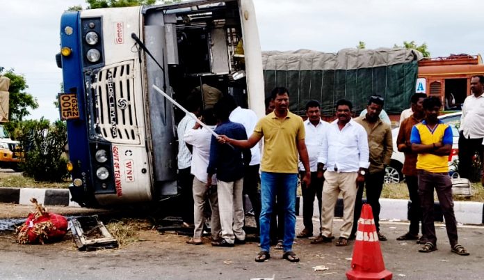 RTC bus overturns